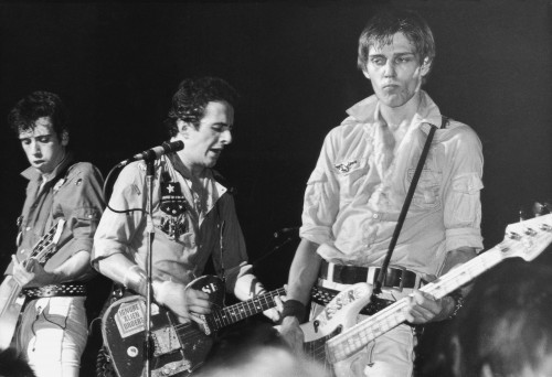 From left to right, Mick Jones, Joe Strummer and Paul Simonon of punk rock band The Clash, circa 1980. (Photo by Hulton Archive/Getty Images)